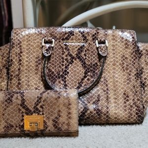 Michael kors python satchels and wallet